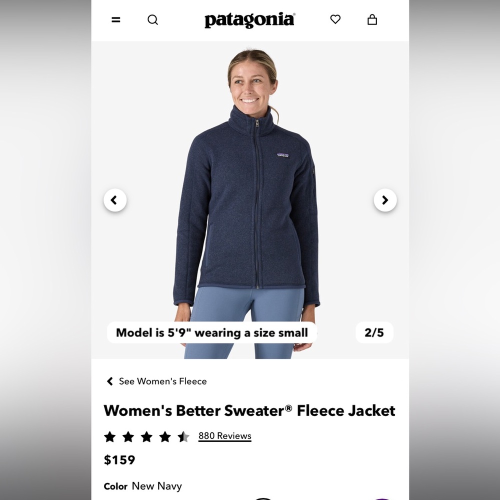 Patagonia women’s medium zip up